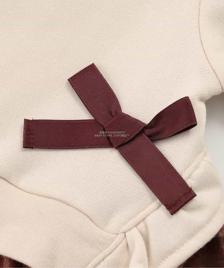 日本童裝 SERAPH 暖色拼接格紋連身裙 80-140cm 女童款 秋季 DRESSES