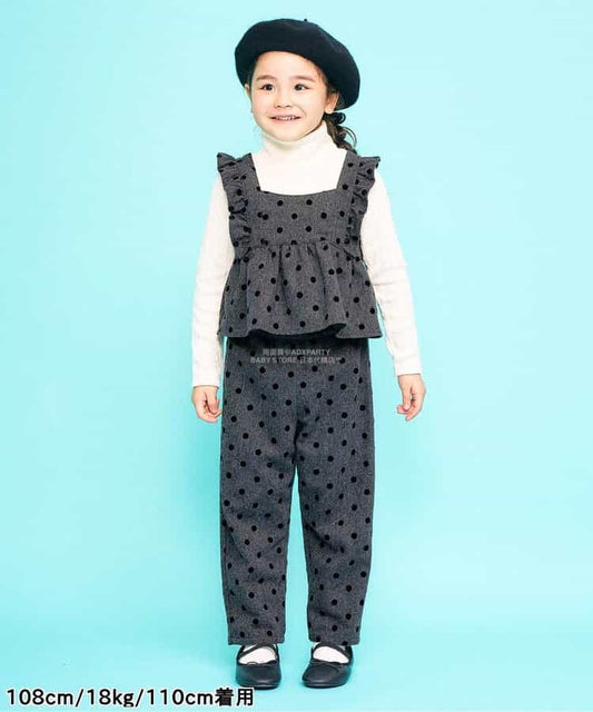 日本童裝 SERAPH 波點兩件套裝 80-140cm 女童款 秋季 TOPS PANTS
