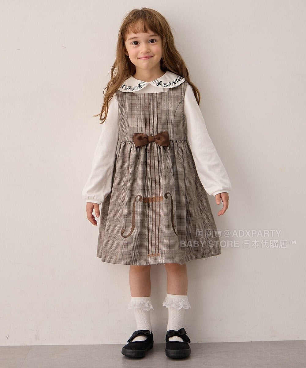 日本童裝 aF#a325 音符連身裙 110-160cm 女童款 秋季 DRESSES 面試/宴會/表演
