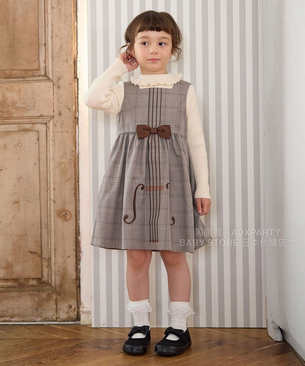 日本童裝 aF#a325 音符連身裙 110-160cm 女童款 秋季 DRESSES 面試/宴會/表演