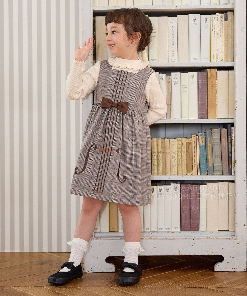 日本童裝 aF#a325 音符連身裙 110-160cm 女童款 秋季 DRESSES 面試/宴會/表演