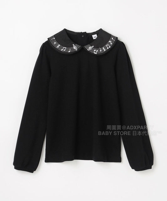 日本童裝 aF#a325 音符襯衫上衣 110-160cm 女童款 秋季 TOPS 面試/宴會/表演