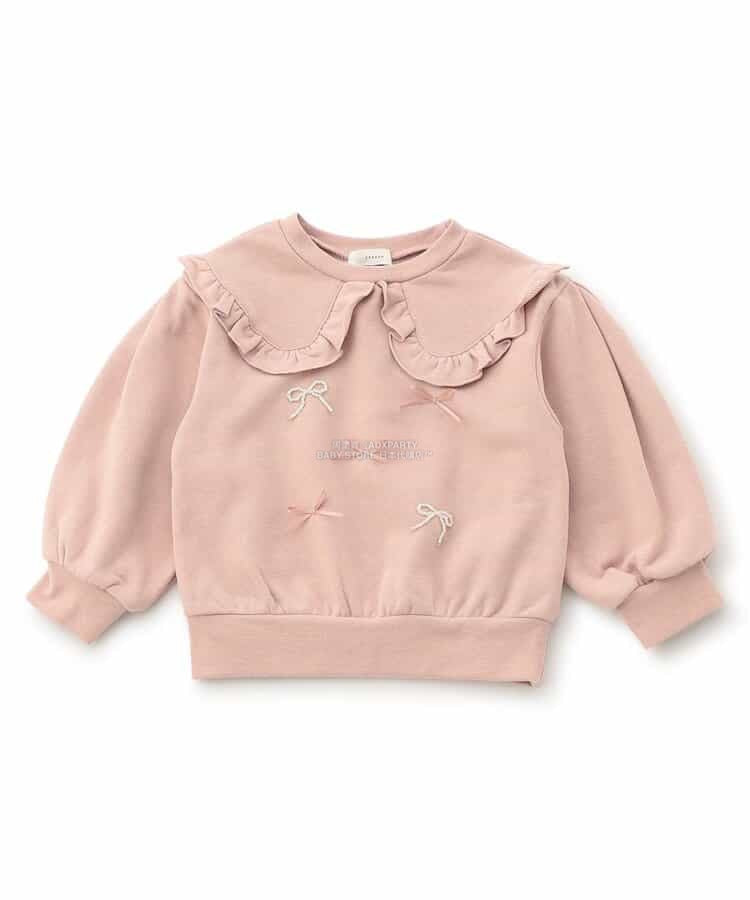 日本童裝 SERAPH 領口珍珠絲帶衛衣 90-140cm 女童款 秋季 TOPS