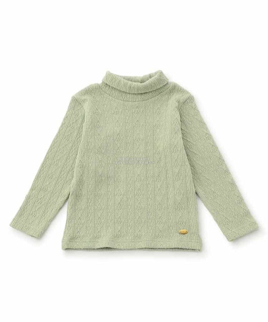 日本童裝 SERAPH麻花提花高領上衣 80-140cm 女童款 秋季 TOPS