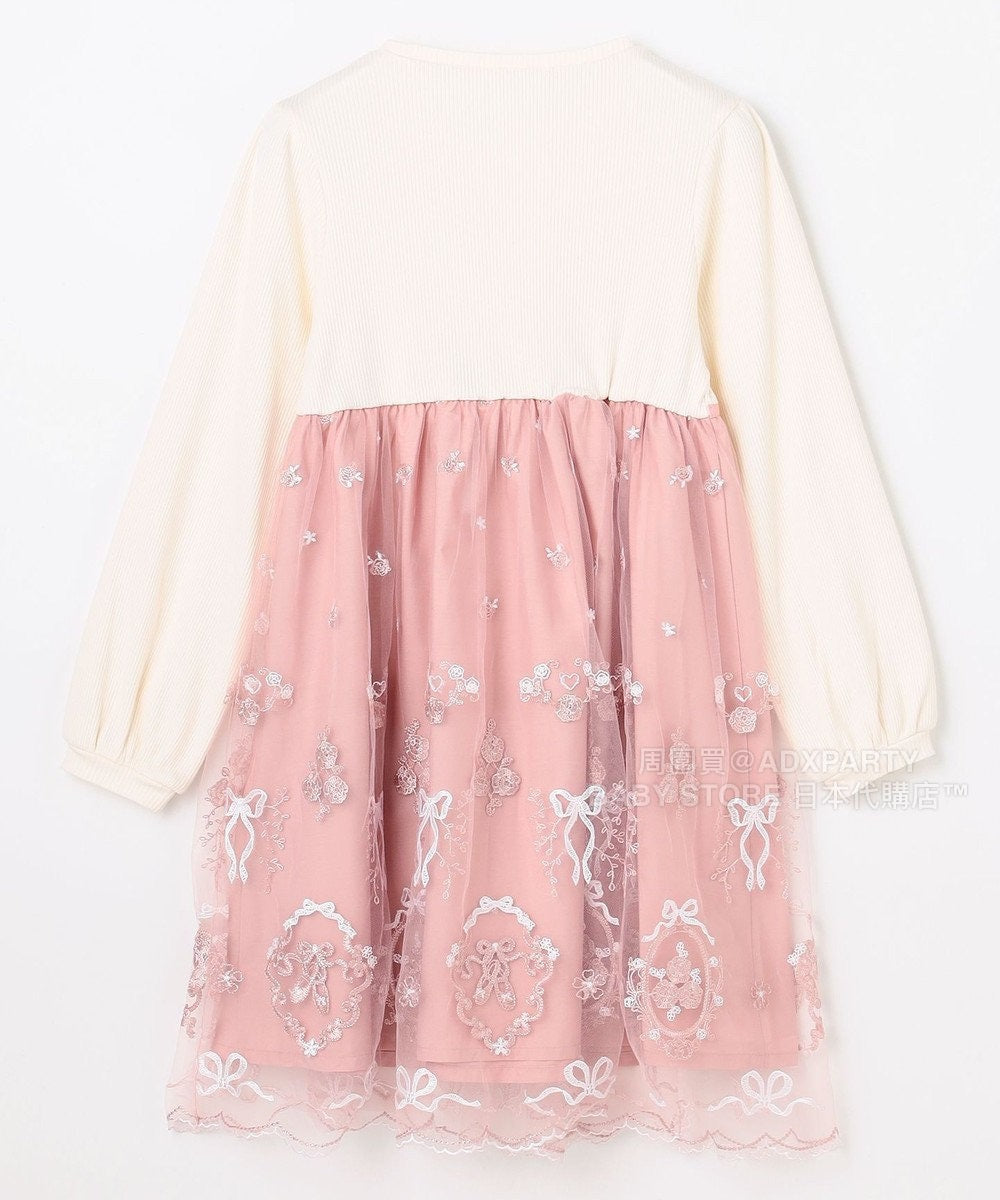 日本童裝 aF#a325 網紗拼接連身裙 100-140cm 女童款 秋季 DRESSES 面試/宴會/表演