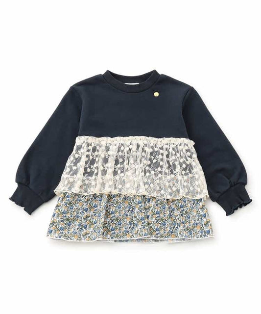 日本童裝 SERAPH 層層蕾絲上衣 80-140cm 女童款 秋季 TOPS