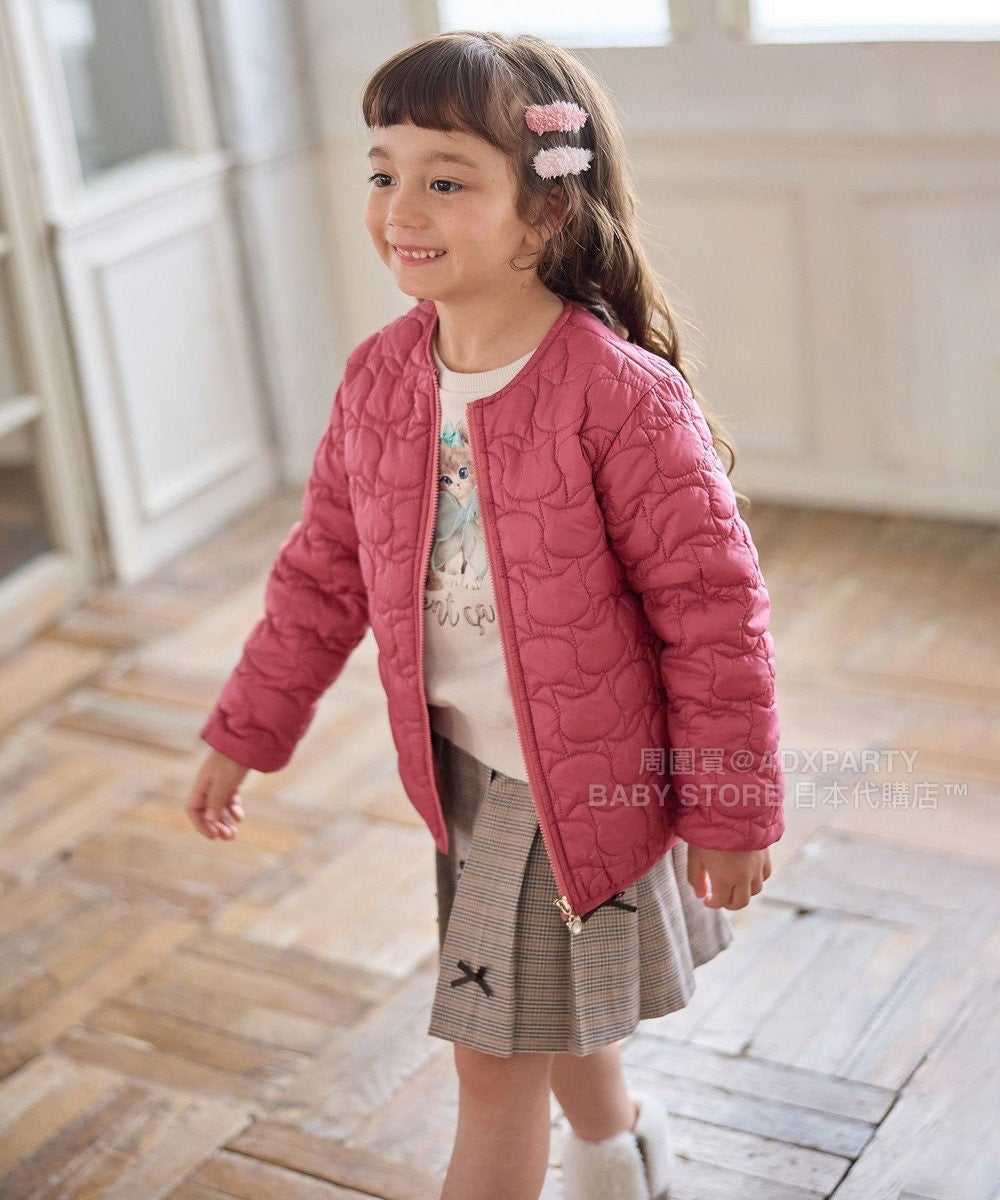 日本童裝 aF#a325 夾棉貓咪口袋外套(可與同牌子外套合併) 100-160cm 女童款 秋季 (適合初秋、香港平均溫度、寒冷天氣、溫度低天氣)OUTERWEAR