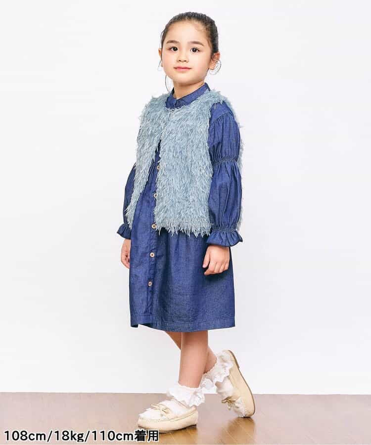 日本童裝 SERAPH 毛毛背心外套 90-150cm 女童款 秋季 OUTERWEAR