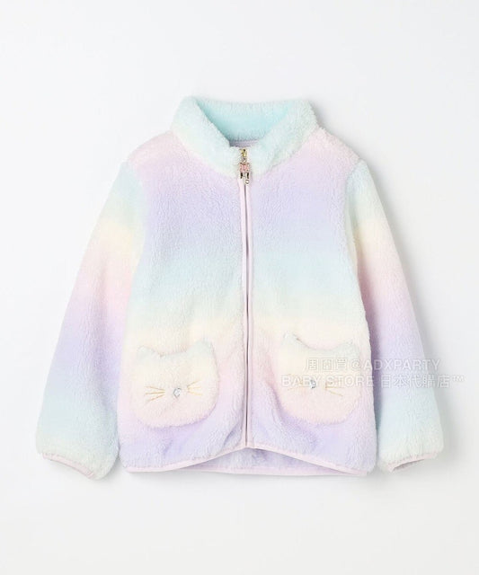 日本童裝 aF#a325 毛毛貓咪口袋外套(可與同牌子外套合併) 100-160cm 女童款 秋季 (適合初秋、香港平均溫度、寒冷天氣、溫度低天氣)OUTERWEAR