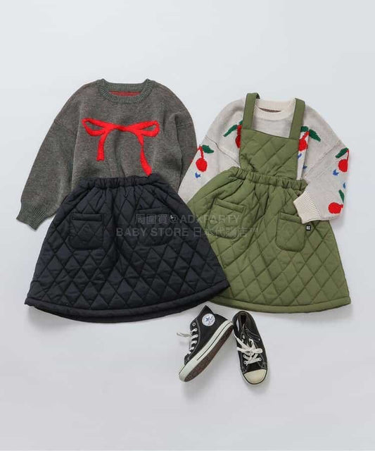 日本童裝 BREEZE 絎縫背帶裙 80-130cm 女童款 冬季 DRESSES