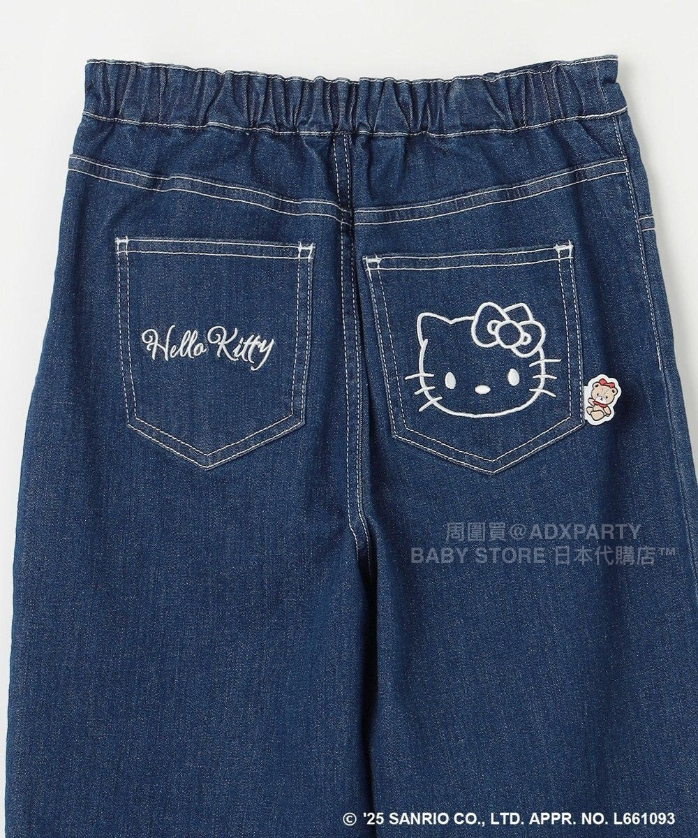 日本童裝 aF#a325 x sanrio Hello Kitty 木耳邊牛仔褲 110-150cm 女童款 秋季 PANTS
