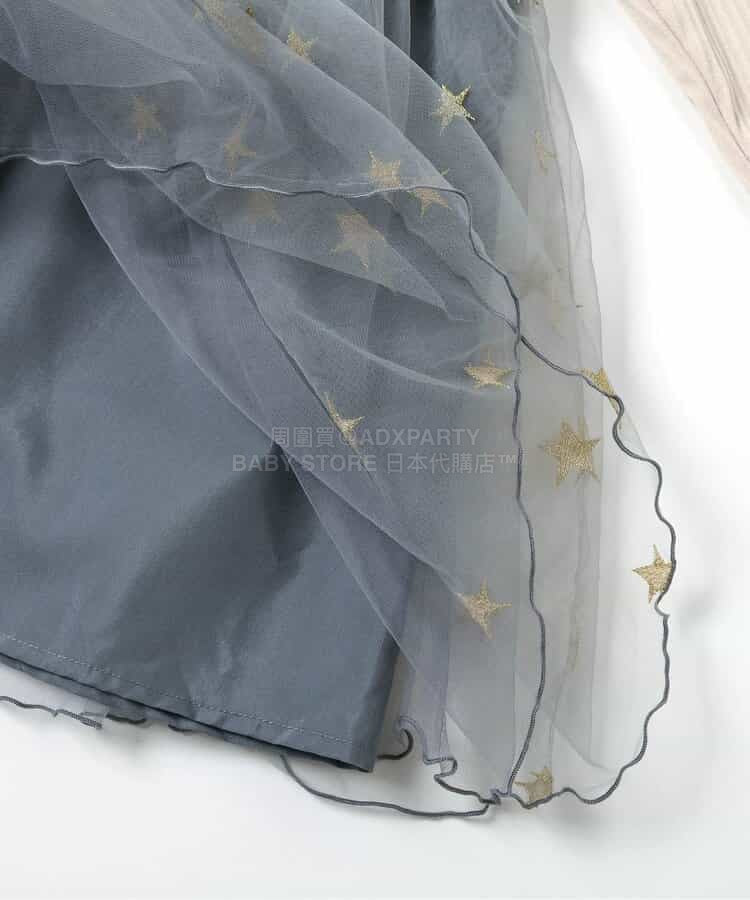 日本童裝 BREEZE 假兩件閃亮網紗連身裙 80-140cm 女童款 冬季 DRESSES 聖誕紅/新年紅