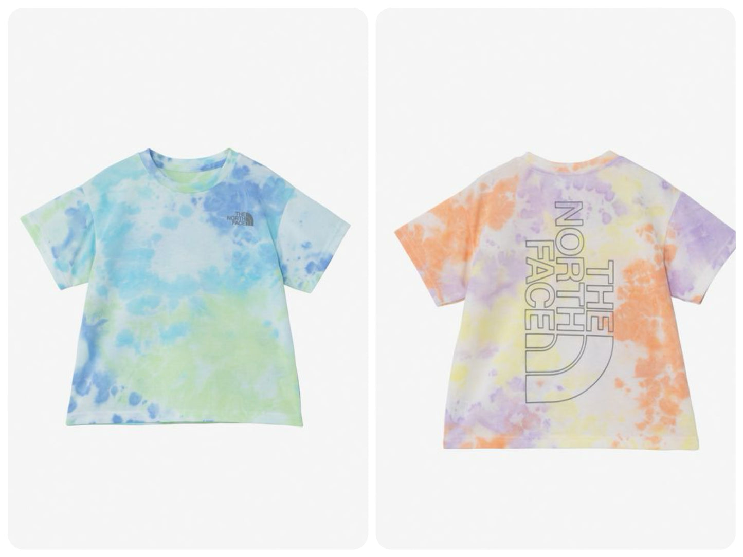 Japanese children's clothing TNF quick-dry series tie-dye logo top 100-120cm boys/girls summer TOPS