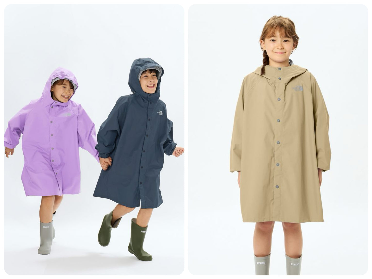 TNF Raincoat (110-150cm) Direct from Japan (Rainy Day Series)