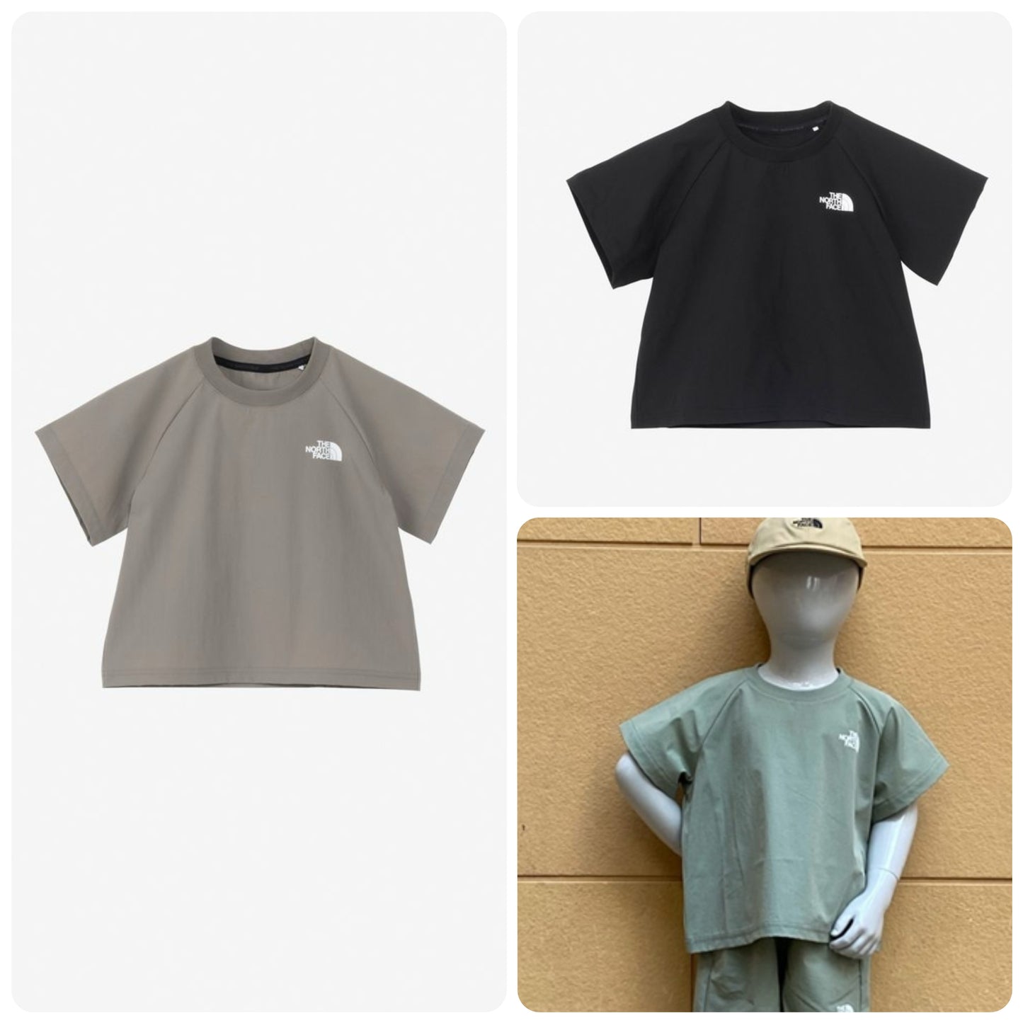Japanese children's clothing TNF waterproof series high-stretch static care fine logo print top 100-120cm boys/girls summer TOPS