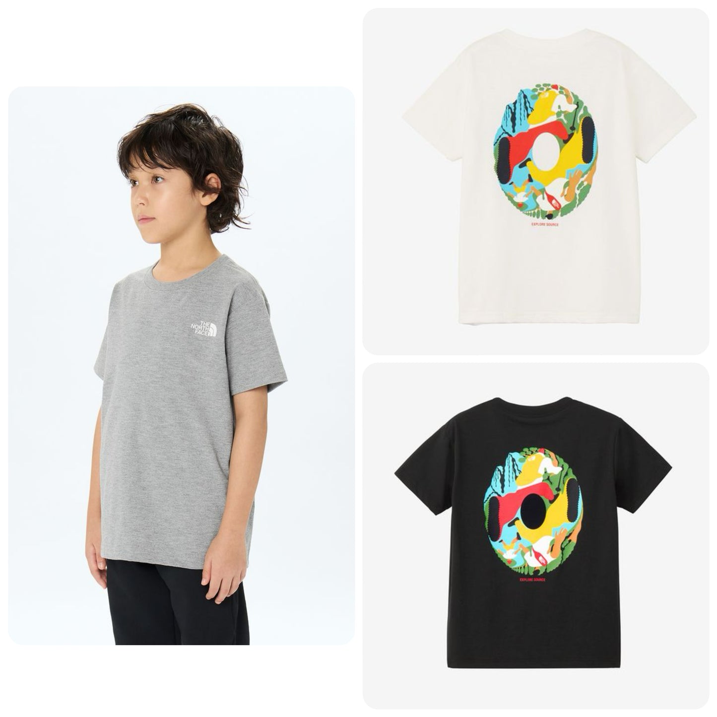 Japanese children's clothing TNF anti-UV sweat-absorbing quick-drying antibacterial deodorant static care parent-child wear printed tops 130-160cm boys/girls summer TOPS
