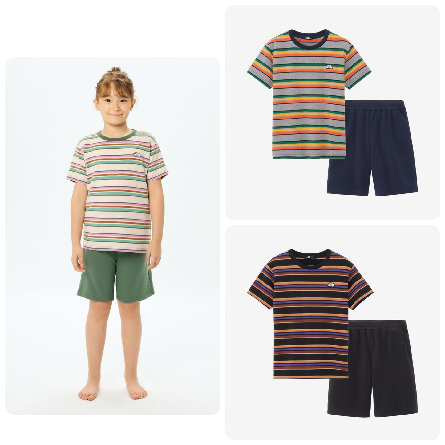 Japanese TNF UV-blocking, quick-drying sportswear for kids (2-piece set, 130-160cm) for boys and girls (Summer TOPS PANTS)