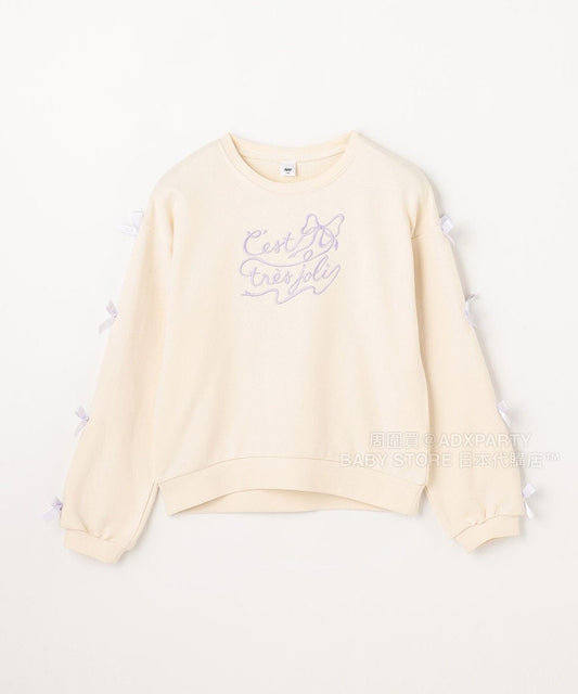 日本童裝 aF#a325 蝴蝶結手袖衛衣 90-160cm 女童款 秋季 TOPS