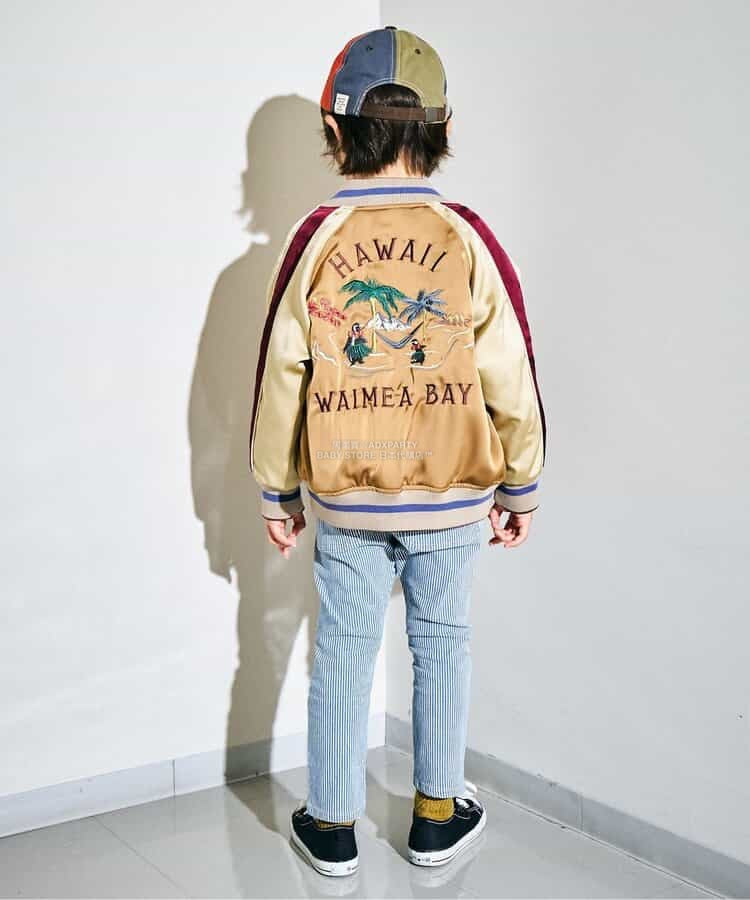 日本童裝 F.O.KIDS 2Way 雙面兩著 刺繡圖案棒球外套 80-140cm 男童款 秋季 OUTERWEAR 其他品牌童裝
