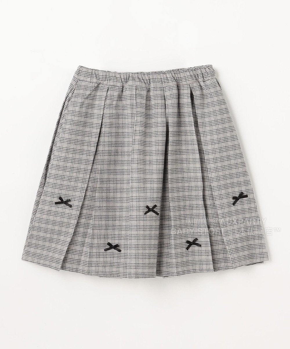 日本童裝 aF#a325 蝴蝶結格仔百摺裙 110-160cm 女童款 秋季 SKIRTS