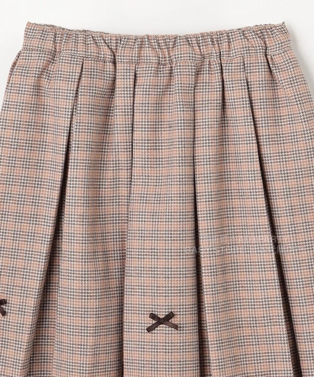 日本童裝 aF#a325 蝴蝶結格仔百摺裙 110-160cm 女童款 秋季 SKIRTS