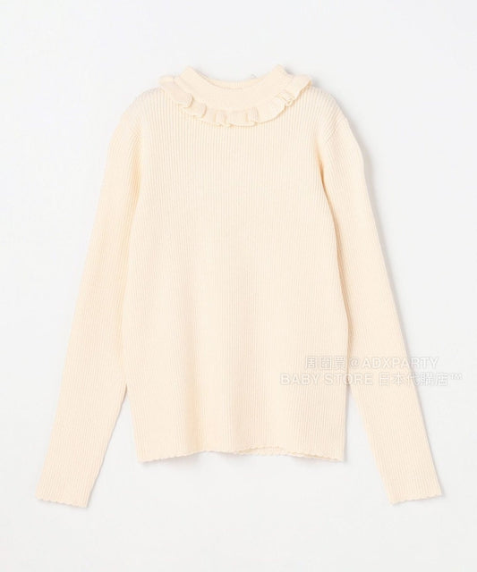 日本童裝 aF#a325 木耳邊針織毛衣 110-160cm 女童款 秋季 TOPS