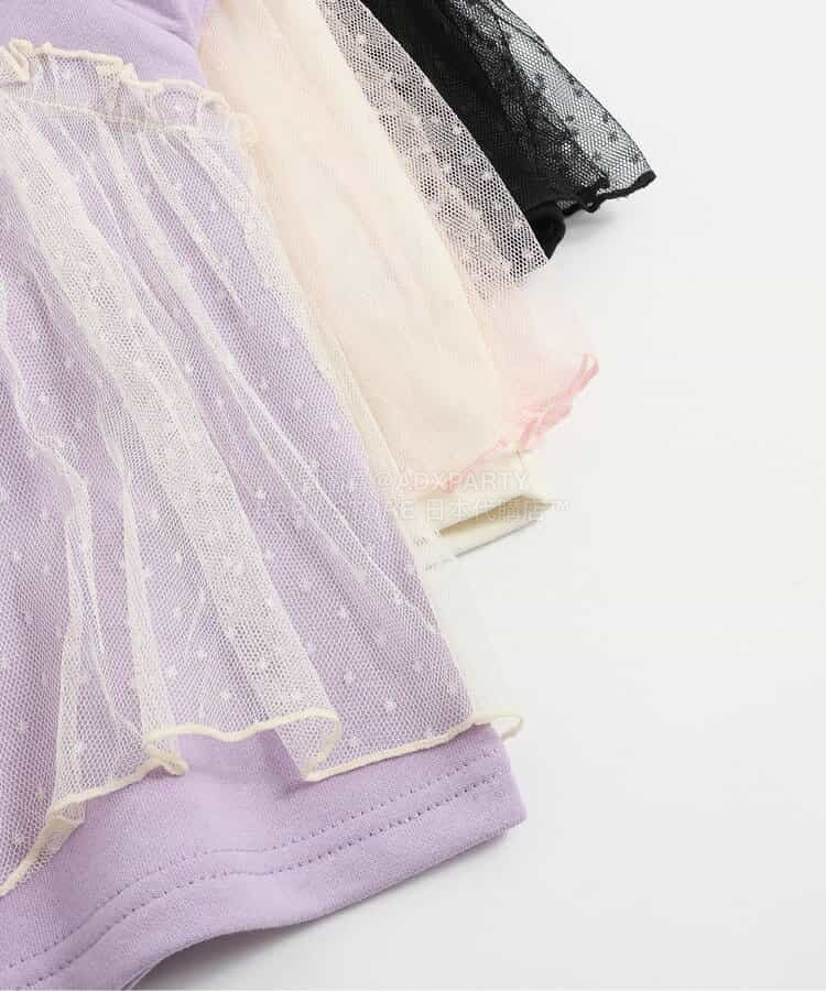 日本童裝 BREEZE 假兩件薄紗上衣 80-140cm 女童款 冬季 TOPS