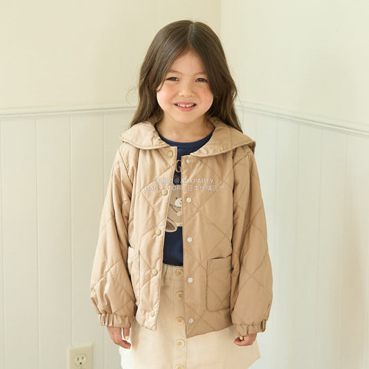 日本童裝 Ly# mine 可拆卸水手領絎縫夾棉外套 100-150cm 女童款 冬季 (適合初秋、香港平均溫度)OUTERWEAR