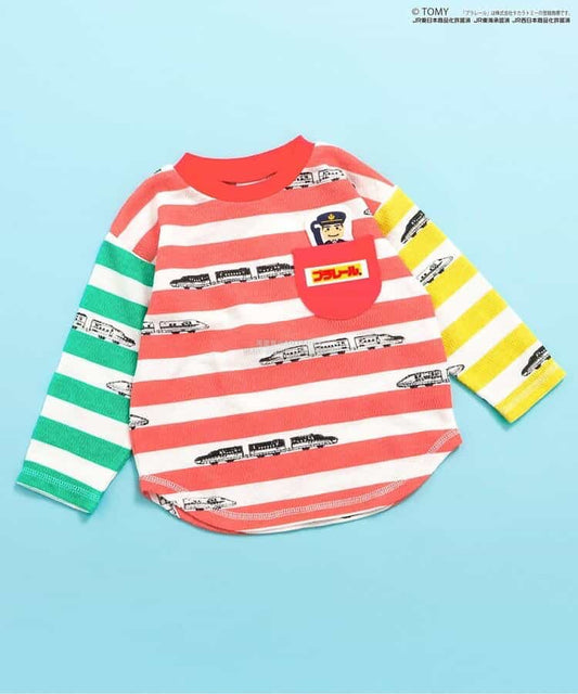Moujonjon Hungry Heart JR Shinkansen Top (90-130cm) for Boys (Summer TOPS) (Railway Series)