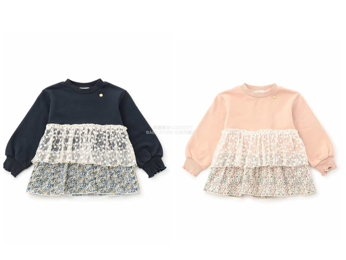 日本童裝 SERAPH 層層蕾絲上衣 80-140cm 女童款 秋季 TOPS