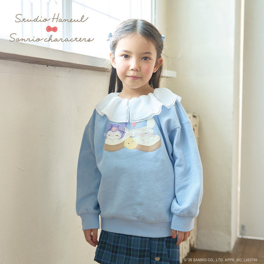 日本童裝 Ly# mine x Sanrio 2Way 前後兩著 薄紗領衛衣 100-140cm 女童款 冬季 TOPS