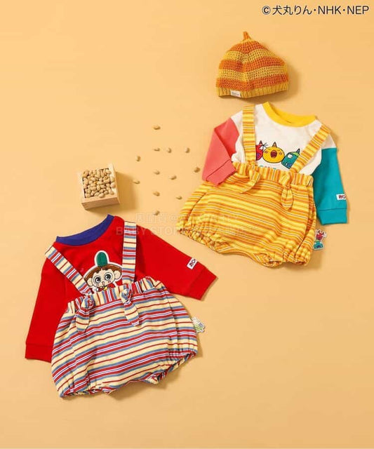 日本童裝 BREEZE x 邪留丸 吊帶連衣 70-80cm 男童款/女童款 初生嬰兒 春季 Jumpsuit