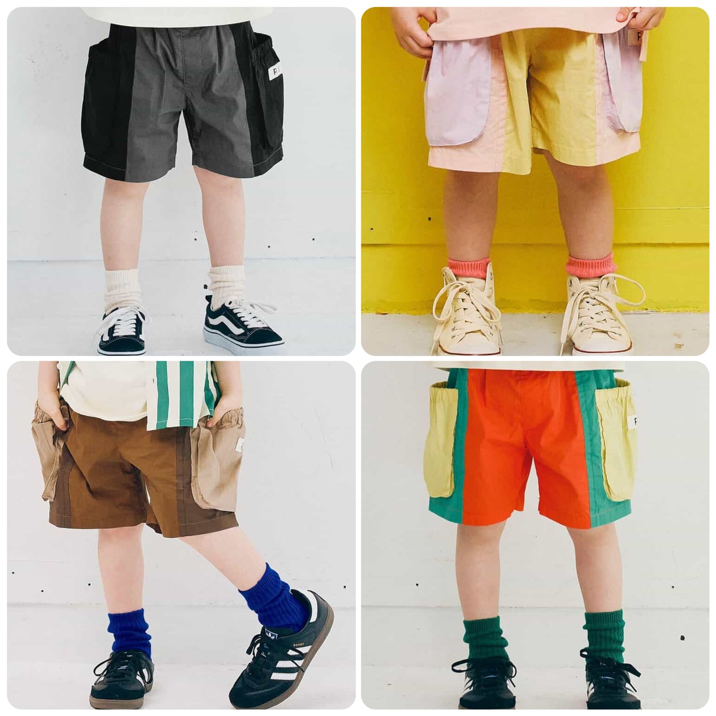 Japanese children's clothing p.prem#r work shorts 80-140cm boys' summer PANTS