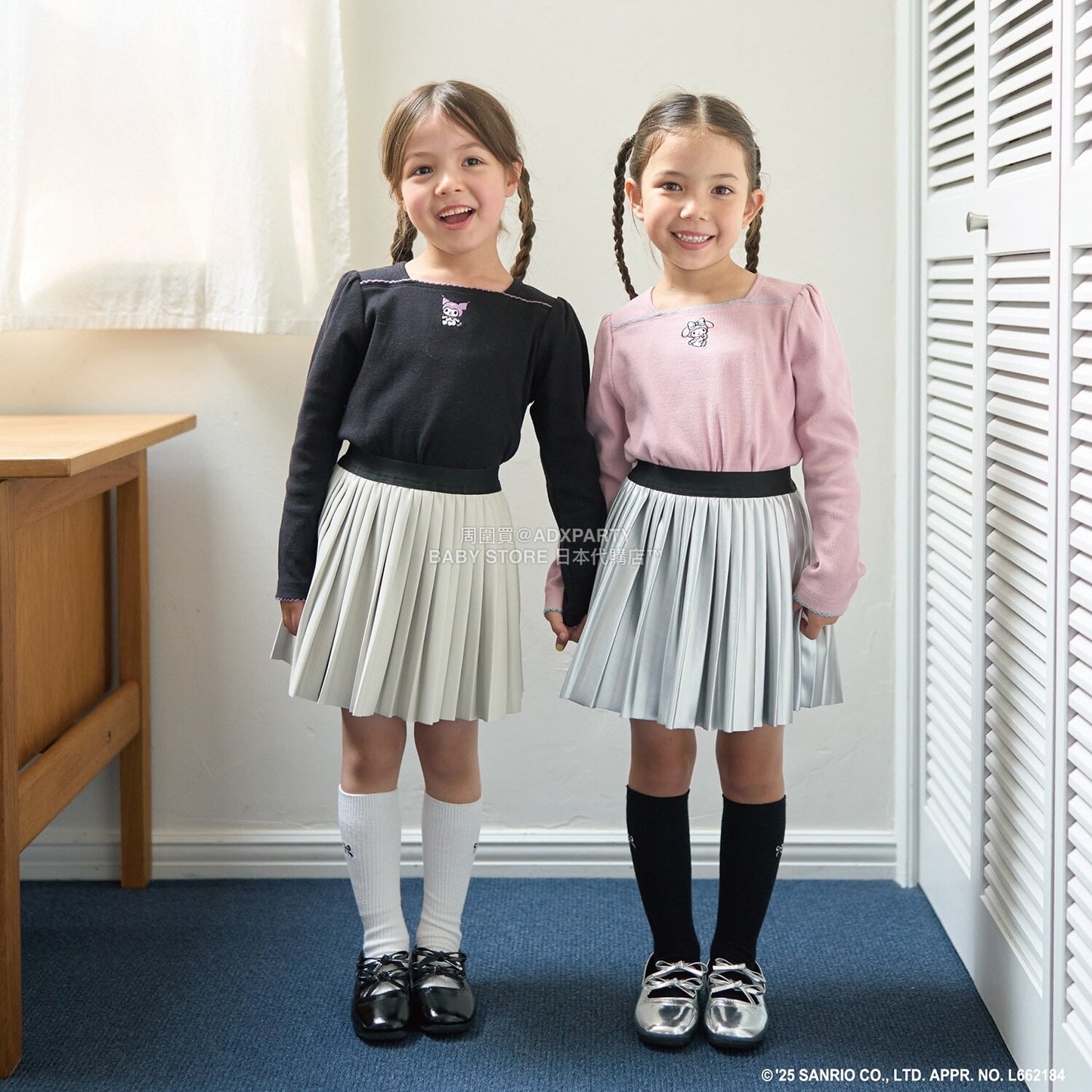 日本童裝 Ly# mine x Sanrio 刺繡圖案上衣 100-140cm 女童款 冬季 TOPS