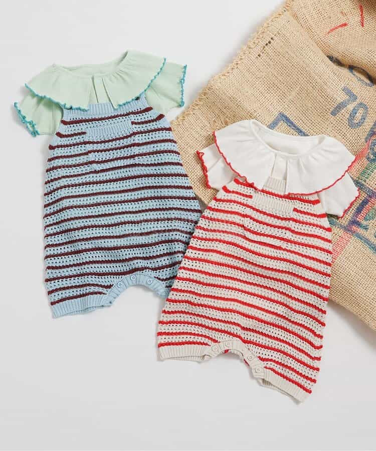 日本童裝 BREEZE 針織連衣 70-80cm 男童款/女童款 初生嬰兒 春季 Jumpsuit