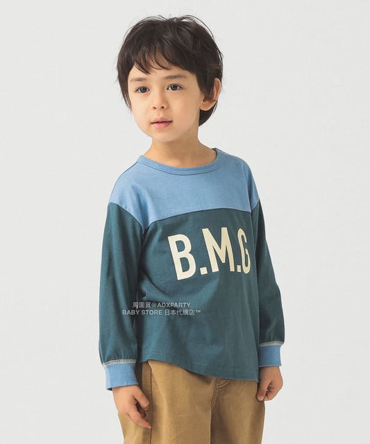 日本童裝 B:MING by BEAMS 拼色印花長袖T恤 100-140cm 男童款 秋冬季 TOPS