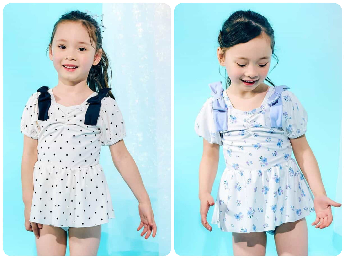 Japanese children's clothing apres les cours UV protection bow one-piece swimsuit 80-140cm girls summer swimsuit special edition