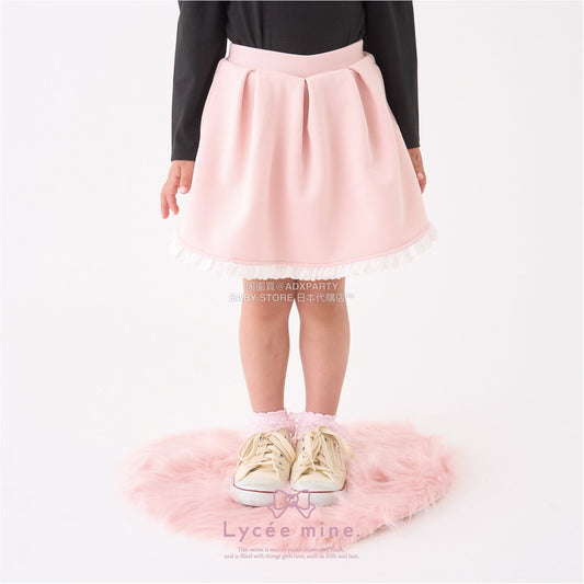 日本童裝 Ly# mine 蕾絲拼接短裙 100-150cm 女童款 冬季 SKIRTS