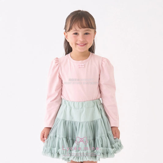 日本童裝 Ly# mine 蝴蝶結宮廷肩袖上衣 100-150cm 女童款 冬季 TOPS