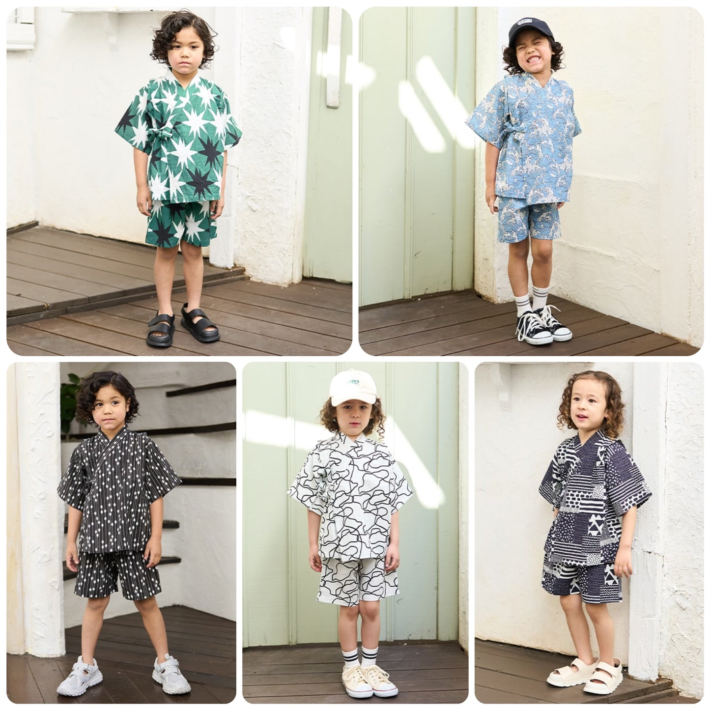 Japanese children's clothing b・R# Jinbei Japanese Kimono 100-130cm Boys Summer TOPS PANTS Japanese Summer Festival Special