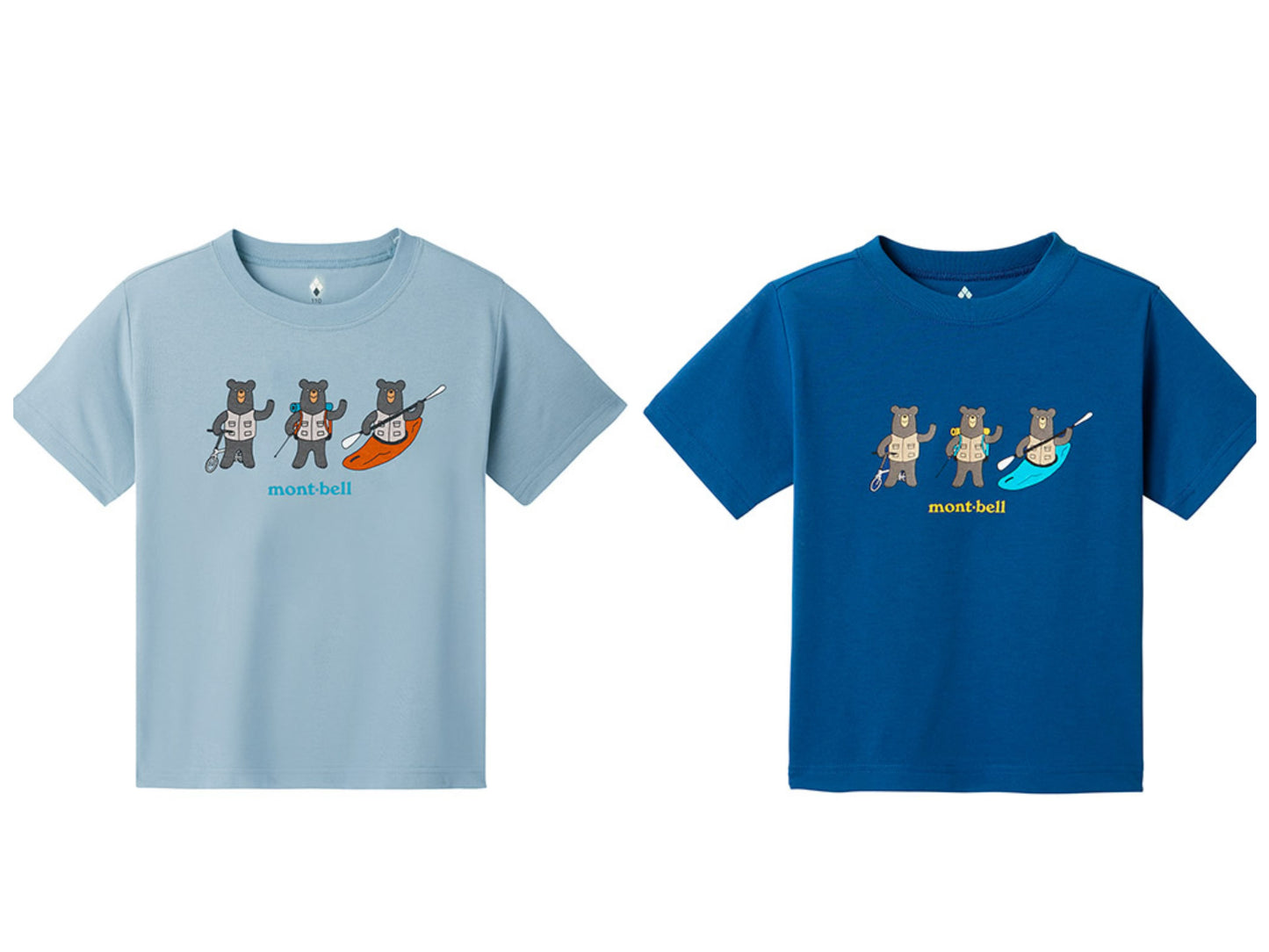 Mont-Bell (Japan) UV-Proof, Quick-Drying, Odor-Suppressing Outdoor Play Bear Short-Sleeved T-Shirt (100-120cm) for Boys and Girls Summer TOPS