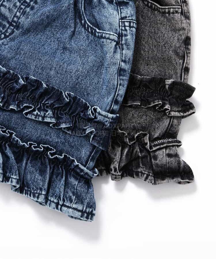 日本童裝 BREEZE 牛仔荷葉邊裙 80-140cm 女童款 夏季 SKIRTS