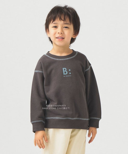 日本童裝 B:MING by BEAMS 配色縫線logo衛衣 100-140cm 男童款/女童款 秋冬季 TOPS