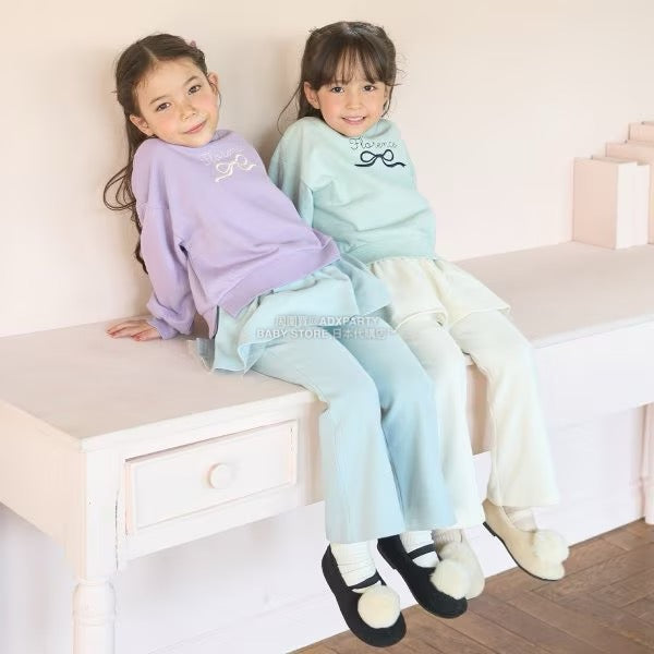 日本童裝 Ly# mine 拼紗喇叭裙連褲 100-140cm 女童款 冬季 SKIRTS PANTS