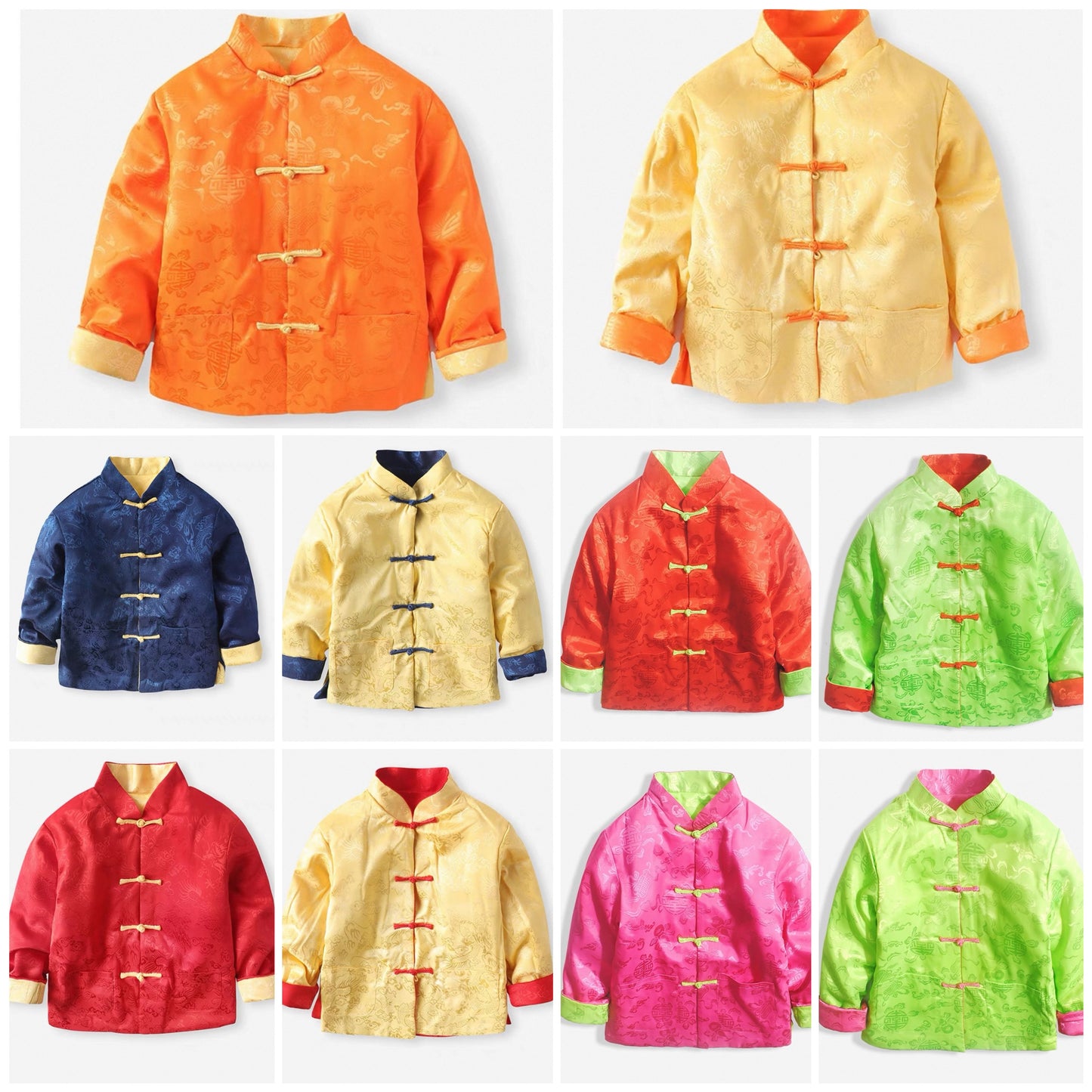 新年童裝 2Way 雙面兩著外套 80-185cm 親子裝 男童款/女童款/大人款 新年中式華服唐裝 新春馬年 2026年