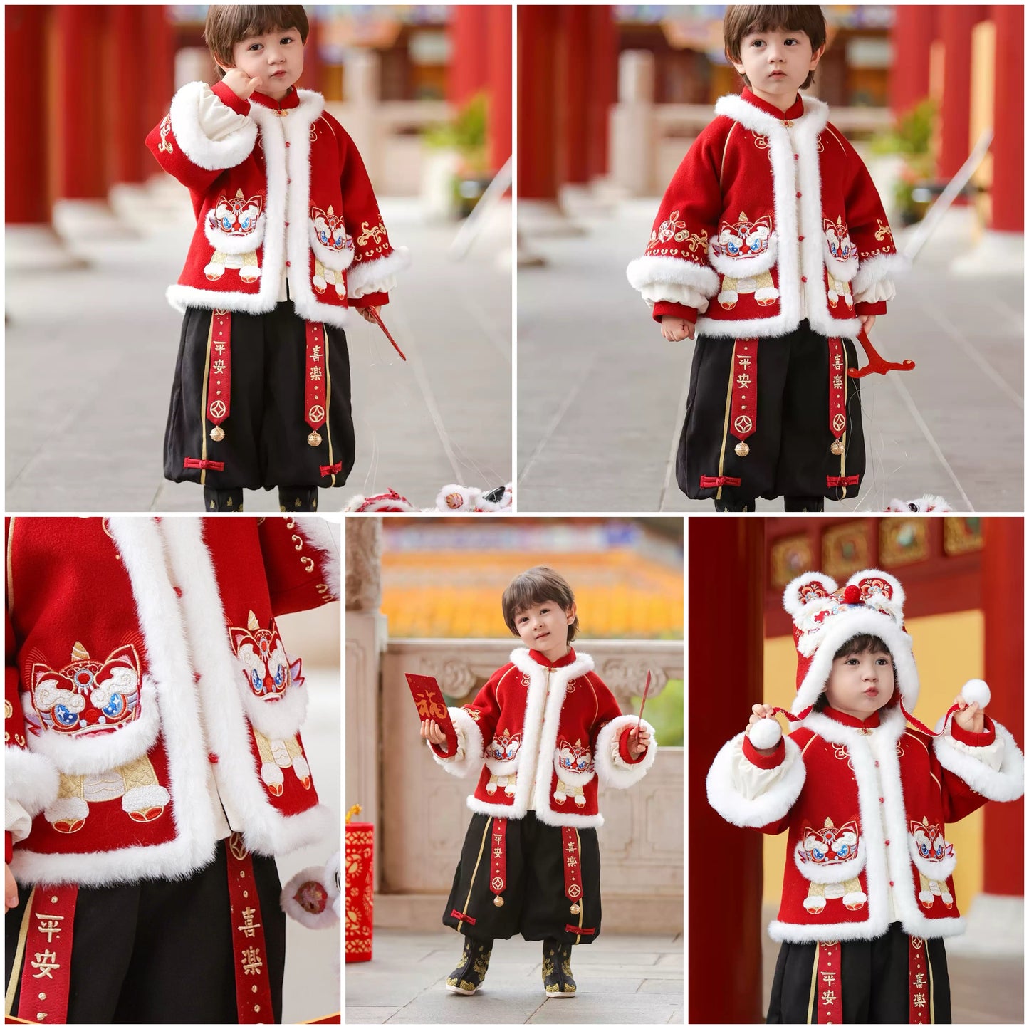 新年童裝 瑞麟賀歲兩件套裝 100-150cm 男童款 新年中式華服唐裝 新春馬年 2026年