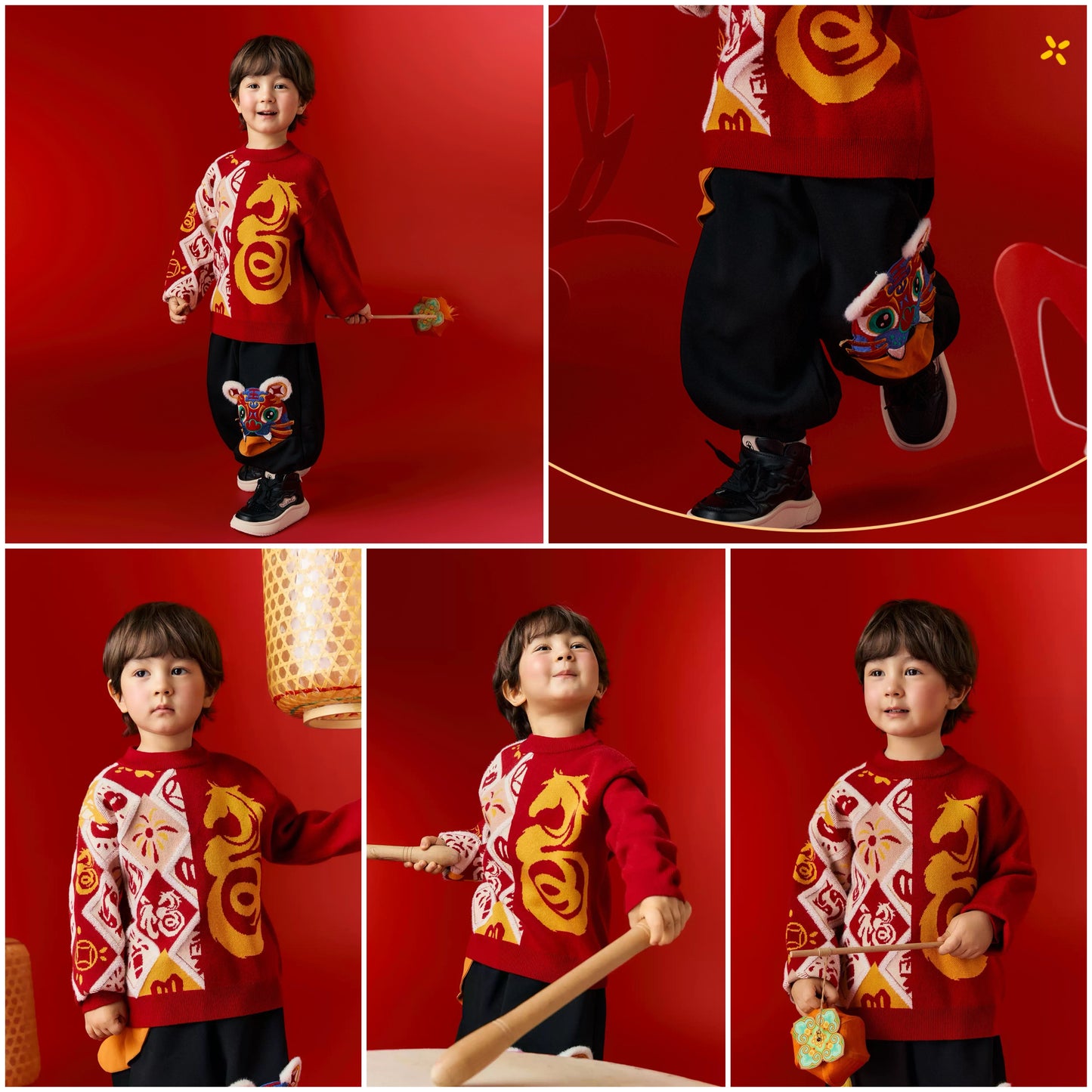 新年童裝 瑞馬迎春兩件套裝 110-150cm 男童款 新年中式華服唐裝 新春馬年 2026年