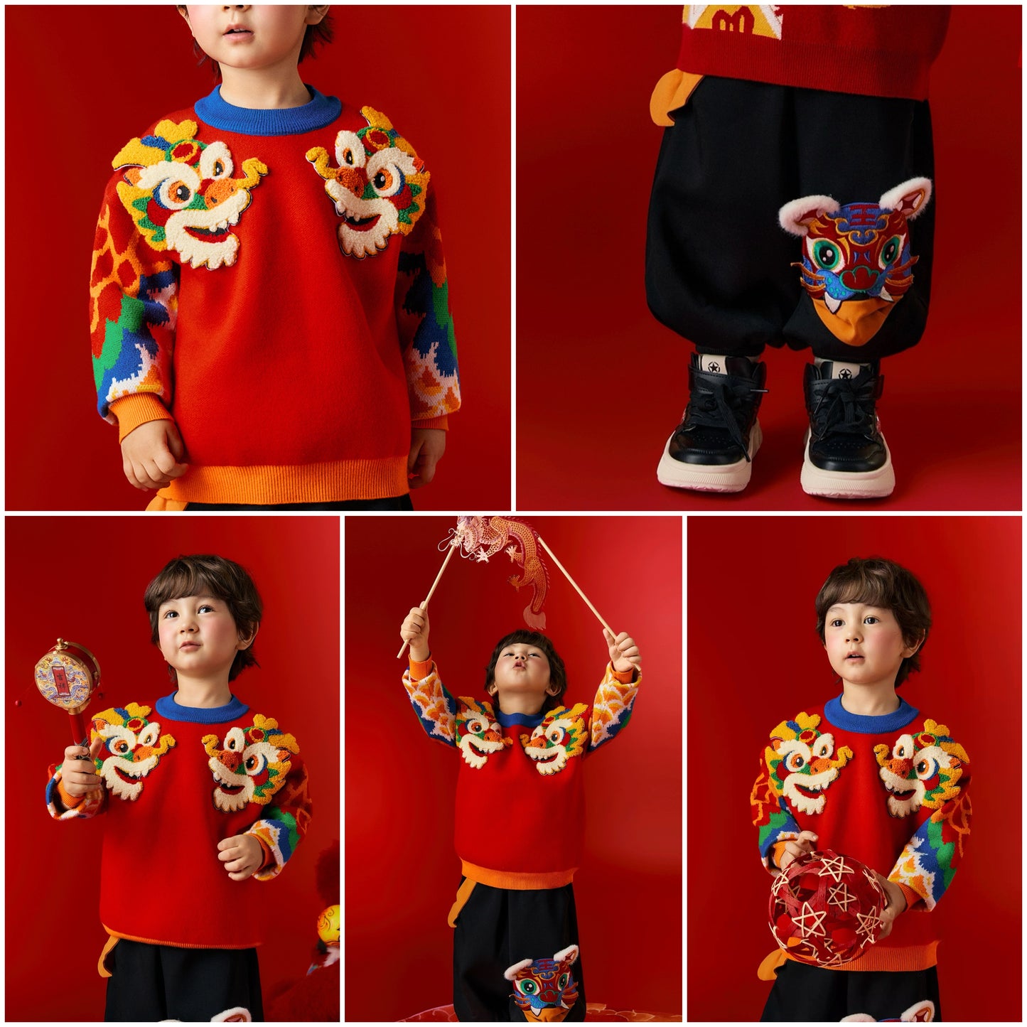 新年童裝 游龍驚鴻兩件套裝 110-150cm 男童款 新年中式華服唐裝 新春馬年 2026年 AAA