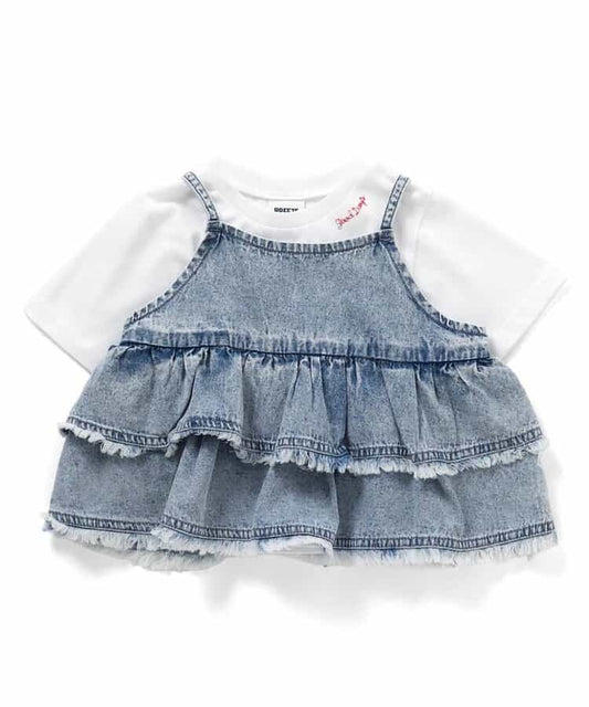 日本童裝 BREEZE 上衣及吊帶牛仔套裝 80-140cm 女童款 夏季 TOPS