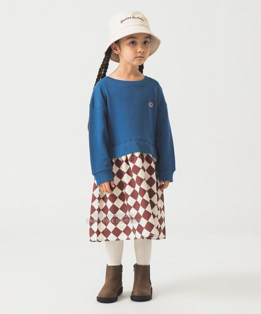 日本童裝 B:MING by BEAMS 【別注版】FRUIT OF THE LOOM 拼接連身裙 100-130cm 女童款 秋冬季 DRESSES